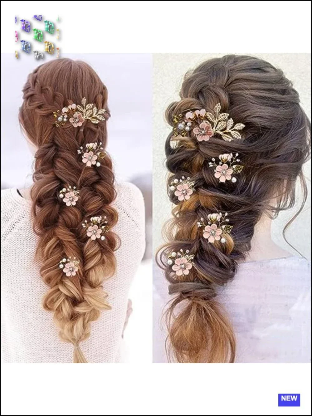 Bridal Hair Pins Set Crystal Pearl Rhinestone Floral Updo Clips 5pc